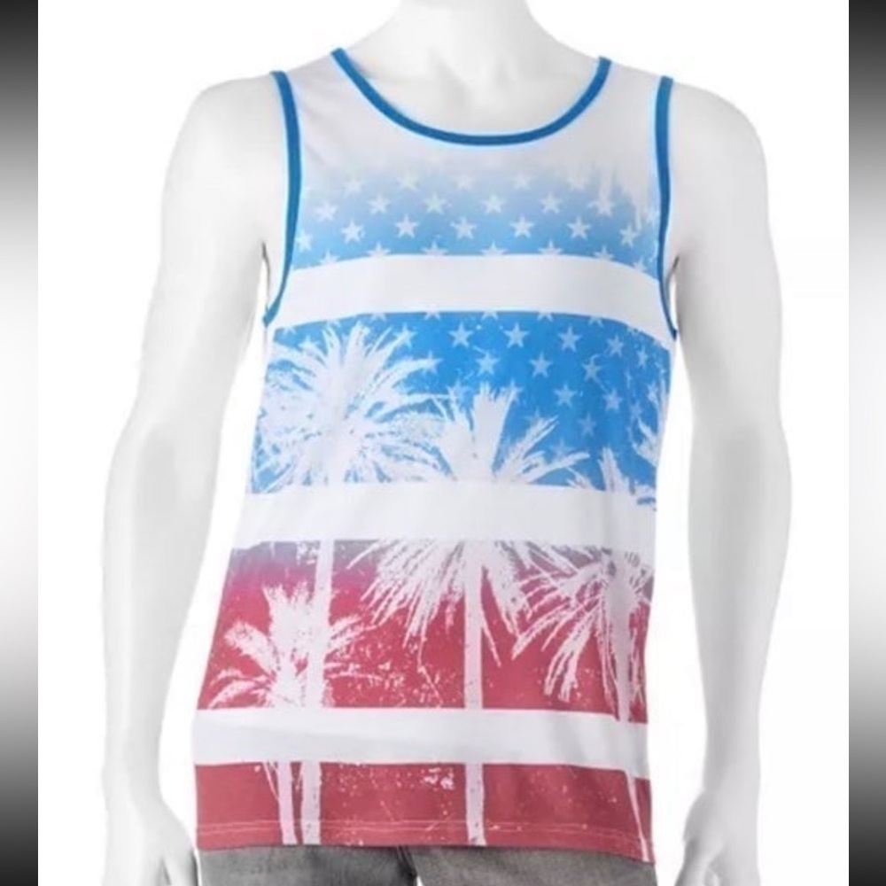 Sublimated Tropical Stars & Stripes Flag Tank Top
